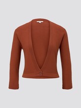 Knitted bolero with an ottoman structure - Women - Goji Orange Knitted bolero with an ottoman structure - Women - Goji Orange - 7 - TOM TAILOR