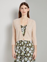 Strick-Bolero mit Ottoman-Struktur - Frauen - soft vanilla Strick-Bolero mit Ottoman-Struktur - Frauen - soft vanilla - 1 - TOM TAILOR