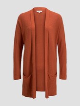 Long cardigan with loose-fit pockets - Women - Goji Orange Long cardigan with loose-fit pockets - Women - Goji Orange - 7 - TOM TAILOR