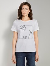 Artwork T-Shirt mit Bio-Baumwolle - Frauen - Whisper White Artwork T-Shirt mit Bio-Baumwolle - Frauen - Whisper White - 1 - TOM TAILOR