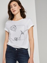 Artwork T-Shirt mit Bio-Baumwolle - Frauen - Whisper White Artwork T-Shirt mit Bio-Baumwolle - Frauen - Whisper White - 5 - TOM TAILOR