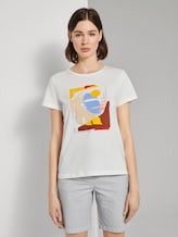 T-shirt with artwork - Women - Dove White T-shirt with artwork - Women - Dove White - 1 - TOM TAILOR