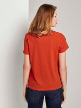 Artwork T-Shirt mit Bio-Baumwolle - Frauen - Bright Tangerine Orange Artwork T-Shirt mit Bio-Baumwolle - Frauen - Bright Tangerine Orange - 2 - TOM TAILOR