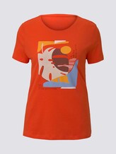 Artwork T-Shirt mit Bio-Baumwolle - Frauen - Bright Tangerine Orange Artwork T-Shirt mit Bio-Baumwolle - Frauen - Bright Tangerine Orange - 7 - TOM TAILOR
