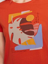 Artwork T-Shirt mit Bio-Baumwolle - Frauen - Bright Tangerine Orange Artwork T-Shirt mit Bio-Baumwolle - Frauen - Bright Tangerine Orange - 9 - TOM TAILOR