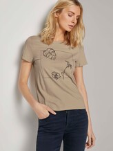 Motivprint T-Shirt mit Bio-Baumwolle - Frauen - cream toffee Motivprint T-Shirt mit Bio-Baumwolle - Frauen - cream toffee - 5 - TOM TAILOR