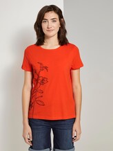 Artwork T-Shirt mit Bio-Baumwolle - Frauen - strong flame orange Artwork T-Shirt mit Bio-Baumwolle - Frauen - strong flame orange - 1 - TOM TAILOR