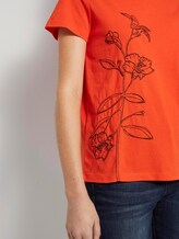 Artwork T-Shirt mit Bio-Baumwolle - Frauen - strong flame orange Artwork T-Shirt mit Bio-Baumwolle - Frauen - strong flame orange - 10 - TOM TAILOR