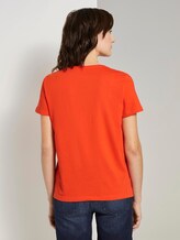 Artwork T-Shirt mit Bio-Baumwolle - Frauen - strong flame orange Artwork T-Shirt mit Bio-Baumwolle - Frauen - strong flame orange - 2 - TOM TAILOR