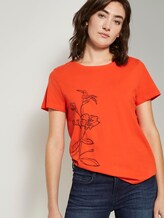 Artwork T-Shirt mit Bio-Baumwolle - Frauen - strong flame orange Artwork T-Shirt mit Bio-Baumwolle - Frauen - strong flame orange - 5 - TOM TAILOR