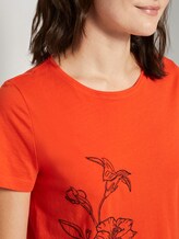 Artwork T-Shirt mit Bio-Baumwolle - Frauen - strong flame orange Artwork T-Shirt mit Bio-Baumwolle - Frauen - strong flame orange - 9 - TOM TAILOR