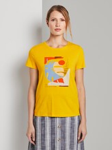 Artwork T-Shirt mit Bio-Baumwolle - Frauen - deep golden yellow Artwork T-Shirt mit Bio-Baumwolle - Frauen - deep golden yellow - 1 - TOM TAILOR
