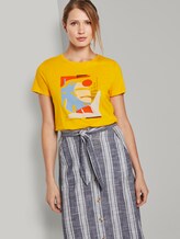 Artwork T-Shirt mit Bio-Baumwolle - Frauen - deep golden yellow Artwork T-Shirt mit Bio-Baumwolle - Frauen - deep golden yellow - 5 - TOM TAILOR