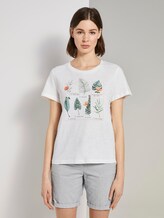 T-Shirt mit Collagen-Print - Frauen - Whisper White T-Shirt mit Collagen-Print - Frauen - Whisper White - 1 - TOM TAILOR