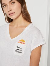 T-Shirt mit Brusttasche und kleinem Print - Frauen - Whisper White T-Shirt mit Brusttasche und kleinem Print - Frauen - Whisper White - 9 - TOM TAILOR