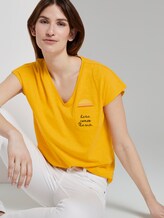 T-Shirt mit Brusttasche und kleinem Print - Frauen - deep golden yellow T-Shirt mit Brusttasche und kleinem Print - Frauen - deep golden yellow - 5 - TOM TAILOR