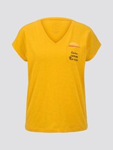T-Shirt mit Brusttasche und kleinem Print - Frauen - deep golden yellow T-Shirt mit Brusttasche und kleinem Print - Frauen - deep golden yellow - 7 - TOM TAILOR