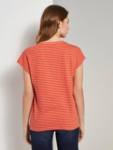 T-Shirt mit Brusttasche und kleinem Print - Frauen - red offwhite stripe T-Shirt mit Brusttasche und kleinem Print - Frauen - red offwhite stripe - 2 - TOM TAILOR