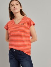 T-Shirt mit Brusttasche und kleinem Print - Frauen - red offwhite stripe T-Shirt mit Brusttasche und kleinem Print - Frauen - red offwhite stripe - 5 - TOM TAILOR