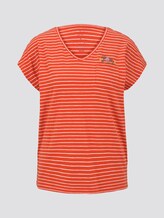 T-Shirt mit Brusttasche und kleinem Print - Frauen - red offwhite stripe T-Shirt mit Brusttasche und kleinem Print - Frauen - red offwhite stripe - 7 - TOM TAILOR