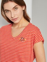 T-Shirt mit Brusttasche und kleinem Print - Frauen - red offwhite stripe T-Shirt mit Brusttasche und kleinem Print - Frauen - red offwhite stripe - 9 - TOM TAILOR