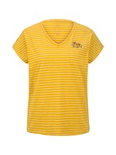 TOM TAILOR Damen T-Shirt mit Brusttasche, gelb, Gr.XS