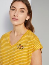 T-Shirt mit Brusttasche - Frauen - yellow offwhite stripe T-Shirt mit Brusttasche - Frauen - yellow offwhite stripe - 9 - TOM TAILOR