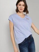 T-Shirt mit Brusttasche und kleinem Print - Frauen - blue offwhite stripe T-Shirt mit Brusttasche und kleinem Print - Frauen - blue offwhite stripe - 5 - TOM TAILOR