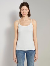 Basic Top mit Spaghettiträgern - Frauen - Whisper White Basic Top mit Spaghettiträgern - Frauen - Whisper White - 1 - TOM TAILOR