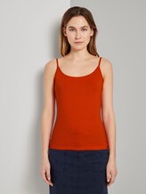 Basic Top mit Spaghettiträgern - Frauen - strong flame orange Basic Top mit Spaghettiträgern - Frauen - strong flame orange - 1 - TOM TAILOR