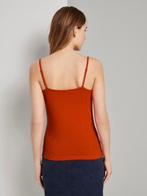 Basic Top mit Spaghettiträgern - Frauen - strong flame orange Basic Top mit Spaghettiträgern - Frauen - strong flame orange - 2 - TOM TAILOR