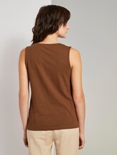 Top mit Brusttasche und Seitenschlitzen - Frauen - bright camel brown Top mit Brusttasche und Seitenschlitzen - Frauen - bright camel brown - 2 - TOM TAILOR
