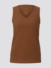 Top mit Brusttasche und Seitenschlitzen - Frauen - bright camel brown Top mit Brusttasche und Seitenschlitzen - Frauen - bright camel brown - 7 - TOM TAILOR