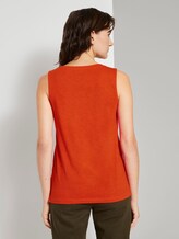 Top mit Brusttasche und Seitenschlitzen - Frauen - strong flame orange Top mit Brusttasche und Seitenschlitzen - Frauen - strong flame orange - 2 - TOM TAILOR