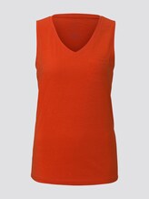 Top mit Brusttasche und Seitenschlitzen - Frauen - strong flame orange Top mit Brusttasche und Seitenschlitzen - Frauen - strong flame orange - 7 - TOM TAILOR