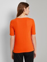 Basic T-Shirt mit weitem Ausschnitt - Frauen - strong flame orange Basic T-Shirt mit weitem Ausschnitt - Frauen - strong flame orange - 2 - TOM TAILOR