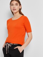 Basic T-Shirt mit weitem Ausschnitt - Frauen - strong flame orange Basic T-Shirt mit weitem Ausschnitt - Frauen - strong flame orange - 5 - TOM TAILOR