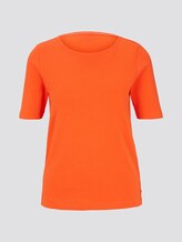 Basic T-Shirt mit weitem Ausschnitt - Frauen - strong flame orange Basic T-Shirt mit weitem Ausschnitt - Frauen - strong flame orange - 7 - TOM TAILOR