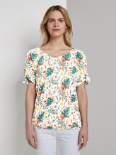Carmen T-Shirt mit Blumenprint - Frauen - white watercolor flower design Carmen T-Shirt mit Blumenprint - Frauen - white watercolor flower design - 1 - TOM TAILOR