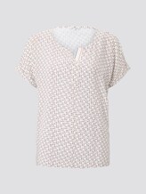 Printed T-shirt in a material mix - Women - white geometric design Printed T-shirt in a material mix - Women - white geometric design - 7 - TOM TAILOR