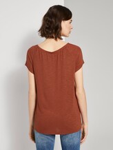 Basic T-Shirt mit Carmen-Ausschnitt - Frauen - dark goji orange Basic T-Shirt mit Carmen-Ausschnitt - Frauen - dark goji orange - 2 - TOM TAILOR