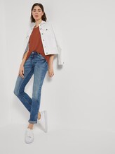 Basic T-Shirt mit Carmen-Ausschnitt - Frauen - dark goji orange Basic T-Shirt mit Carmen-Ausschnitt - Frauen - dark goji orange - 3 - TOM TAILOR