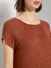 Basic T-Shirt mit Carmen-Ausschnitt - Frauen - dark goji orange Basic T-Shirt mit Carmen-Ausschnitt - Frauen - dark goji orange - 9 - TOM TAILOR