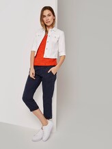Strukturiertes Crincle-T-Shirt mit elastischem Bund - Frauen - strong flame orange Strukturiertes Crincle-T-Shirt mit elastischem Bund - Frauen - strong flame orange - 3 - TOM TAILOR