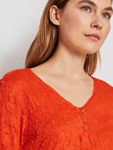 Strukturiertes Crincle-T-Shirt mit elastischem Bund - Frauen - strong flame orange Strukturiertes Crincle-T-Shirt mit elastischem Bund - Frauen - strong flame orange - 9 - TOM TAILOR
