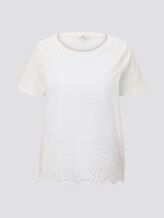 T-Shirt mit Lochstickerei - Frauen - Whisper White T-Shirt mit Lochstickerei - Frauen - Whisper White - 7 - TOM TAILOR