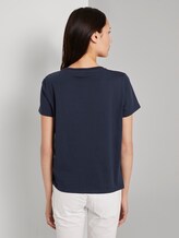 T-Shirt mit Lochstickerei - Frauen - Real Navy Blue T-Shirt mit Lochstickerei - Frauen - Real Navy Blue - 2 - TOM TAILOR