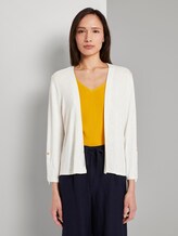 Shirt-Cardigan mit gerafften Ärmeln - Frauen - Whisper White Shirt-Cardigan mit gerafften Ärmeln - Frauen - Whisper White - 1 - TOM TAILOR