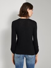 Shirt-Cardigan mit gerafften Ärmeln - Frauen - deep black Shirt-Cardigan mit gerafften Ärmeln - Frauen - deep black - 2 - TOM TAILOR