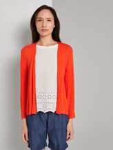 Shirt-Cardigan mit gerafften Ärmeln - Frauen - strong flame orange Shirt-Cardigan mit gerafften Ärmeln - Frauen - strong flame orange - 1 - TOM TAILOR